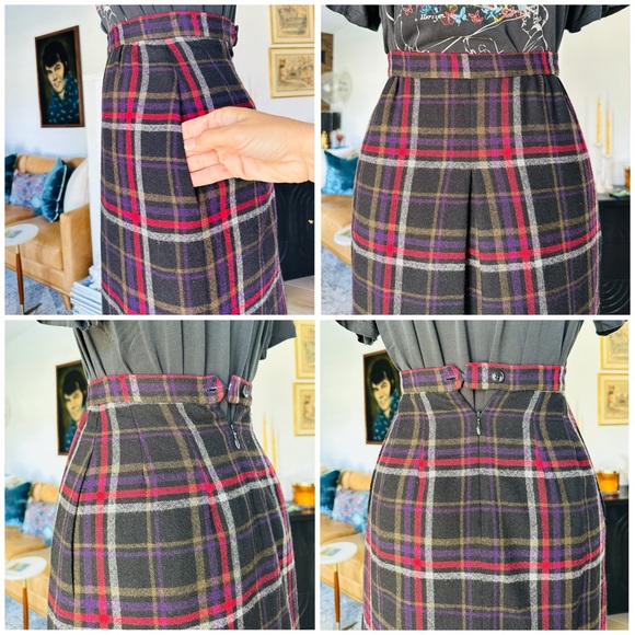 Vintage 70’s/80’s Plaid Wool Skirt Suit Set - Picture 14 of 15